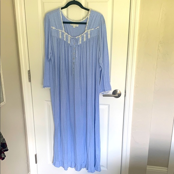 Eileen West long sleeve nightgown size extra large blue - Picture 1 of 9